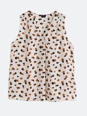 Papermoon Fuji Tank in White with Brown & Black Spots